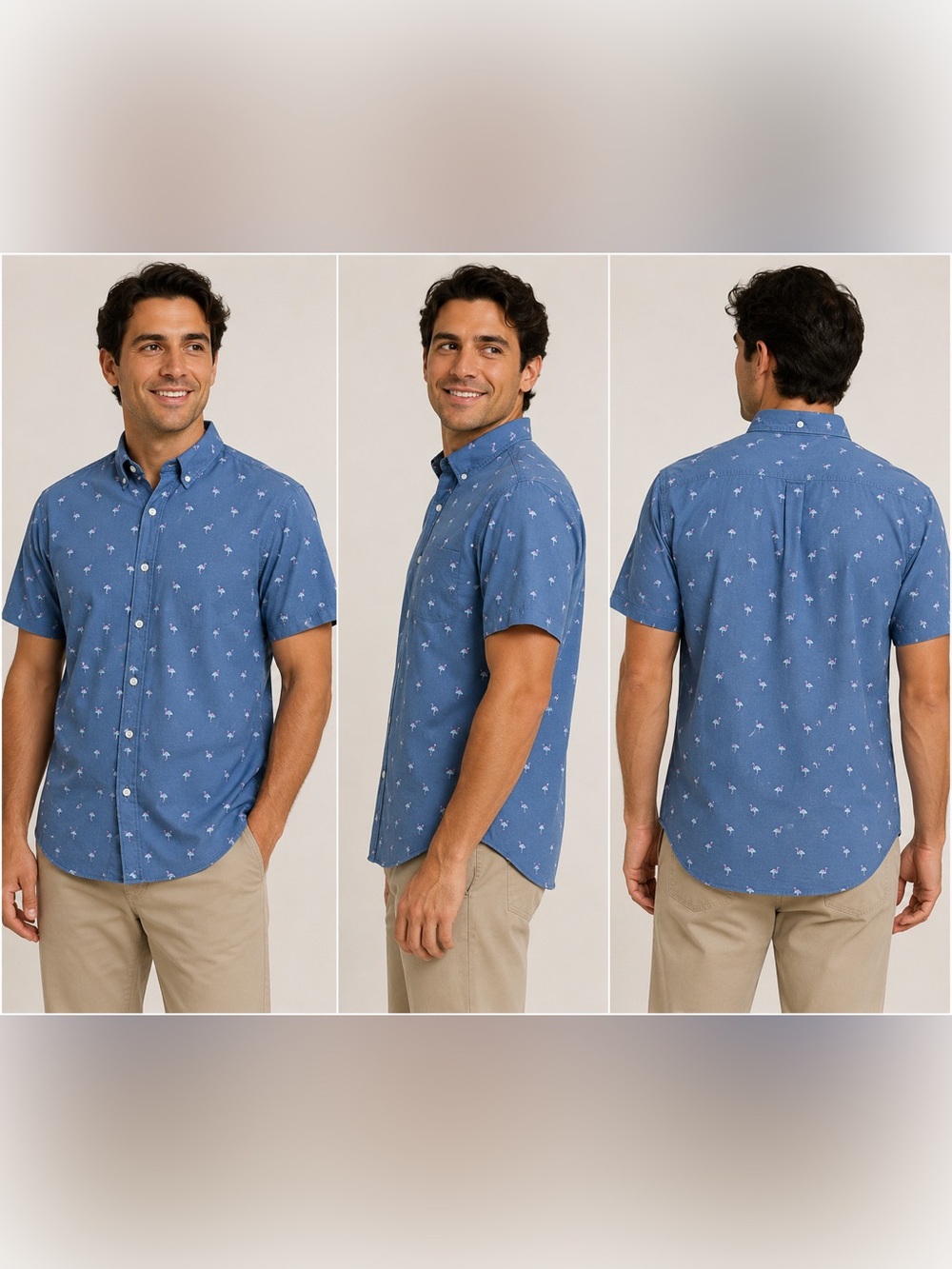 Bonobos Slim Fit Flamingo Print Shirt Large